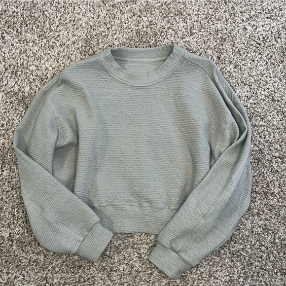 lululemon athletica Tops - Lululemon Sage Green Cropped Sweatshirt